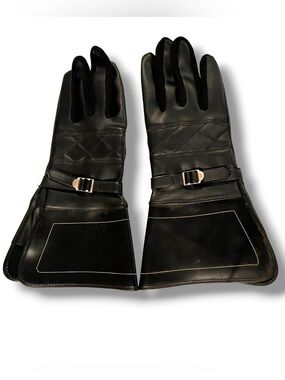 Vintage Cosplay Faux Leather Gauntlet Style Gloves Sz L Made In Japan Moto C-7
